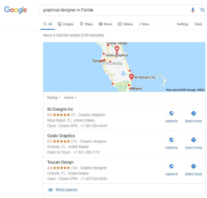 Google listings